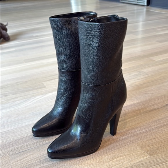 Prada Shoes - New in Box Prada Cervo Antic heeled Black Leather Women's Boots sz 38